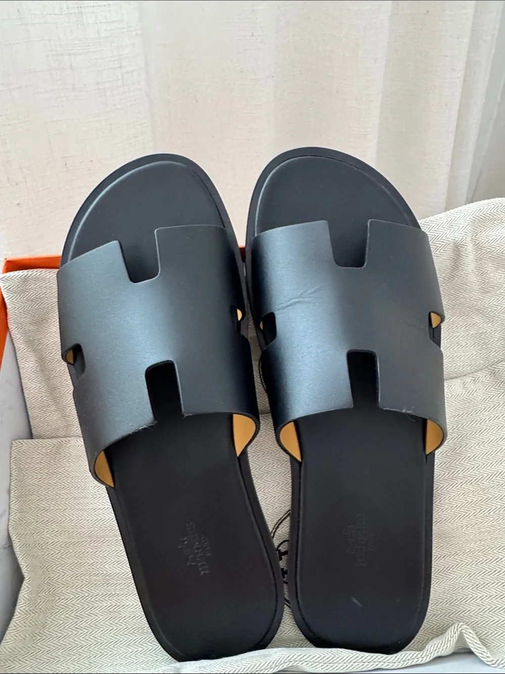 Hermes Black Izmir Sandals